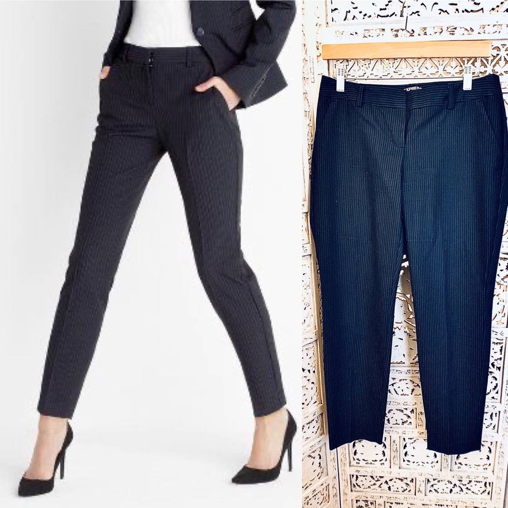Express Navy Blue Pin Stripe - Work Pants Slacks